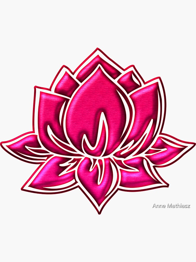 Sticker Fleurs de Lotus rose - Porte Clés porte bonheur