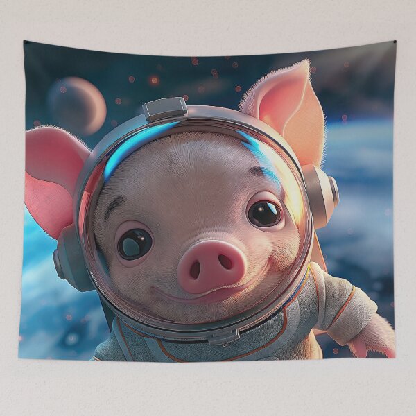 Item preview, Adorable Piglet Astronaut Exploring Space designed and sold by Mullet Monkey.