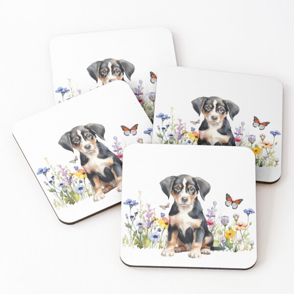Item preview, Entlebucher Mountain Dog Puppy With Spring Flowers designed and sold by TheAnimalZ00.