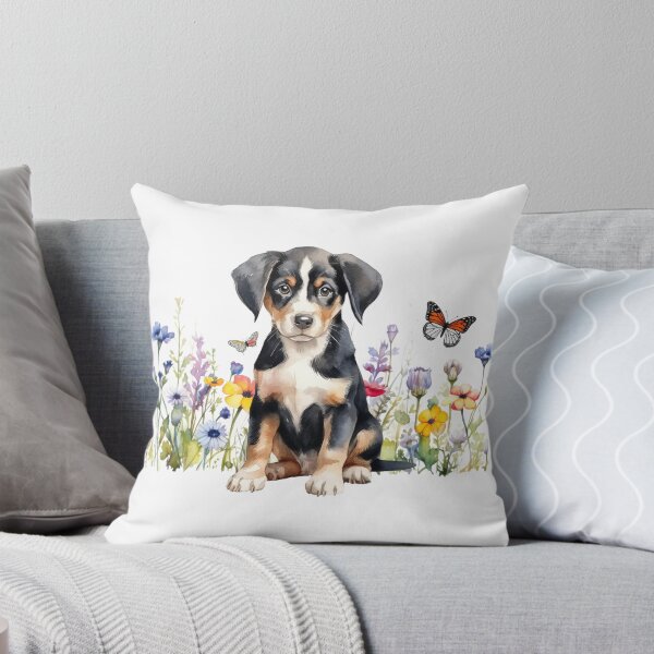 Item preview, Entlebucher Mountain Dog Puppy With Spring Flowers designed and sold by TheAnimalZ00.
