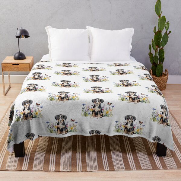 Item preview, Entlebucher Mountain Dog Puppy With Spring Flowers designed and sold by TheAnimalZ00.