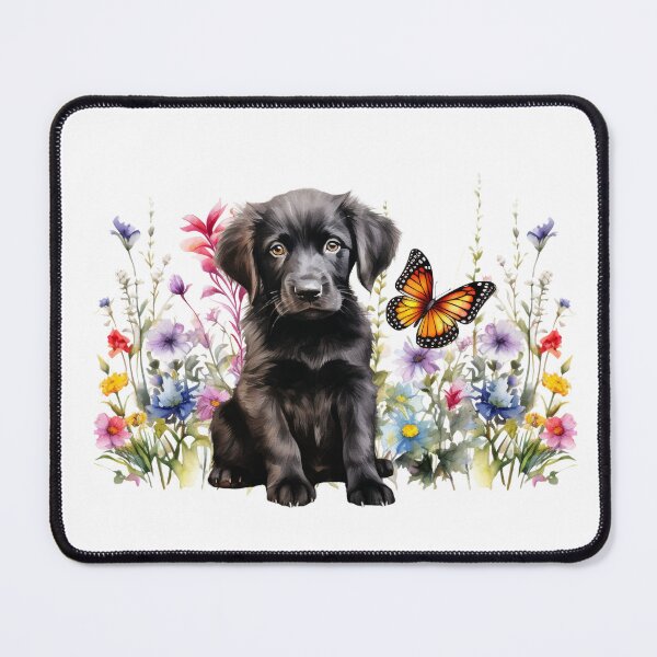 Item preview, Flat Coated Retriever Puppy Spring Flowers designed and sold by TheAnimalZ00.