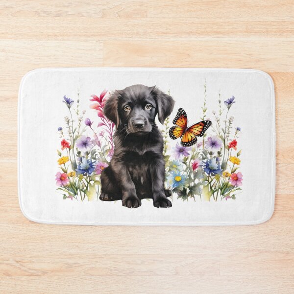 Item preview, Flat Coated Retriever Puppy Spring Flowers designed and sold by TheAnimalZ00.