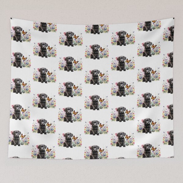 Item preview, Flat Coated Retriever Puppy Spring Flowers designed and sold by TheAnimalZ00.