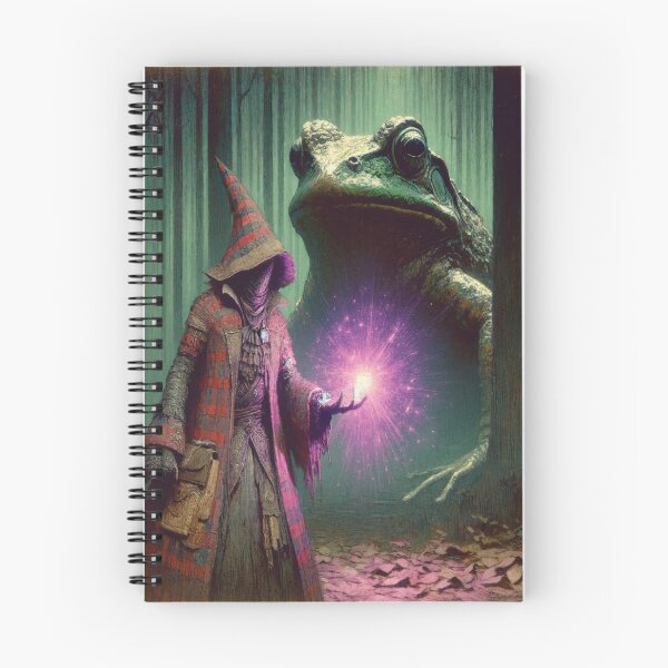 Item preview, Wizard casting spell on giant frog designed and sold by GoshornMo.