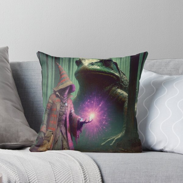 Item preview, Wizard casting spell on giant frog designed and sold by GoshornMo.