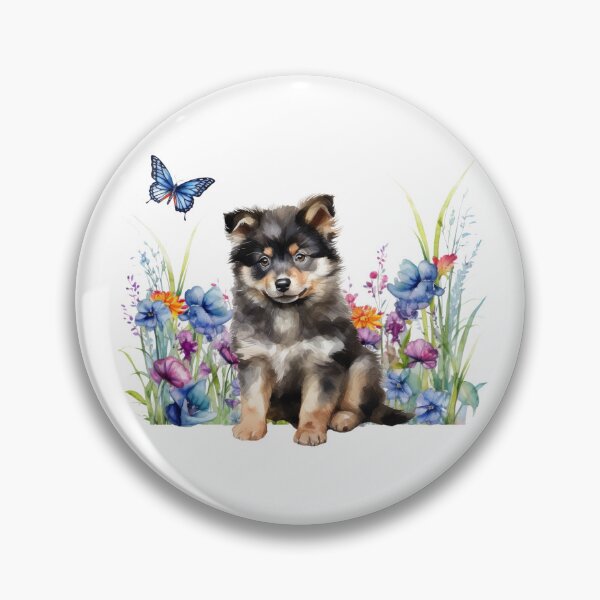 Item preview, Finnish Lapphund Puppy With Spring Flowers designed and sold by TheAnimalZ00.