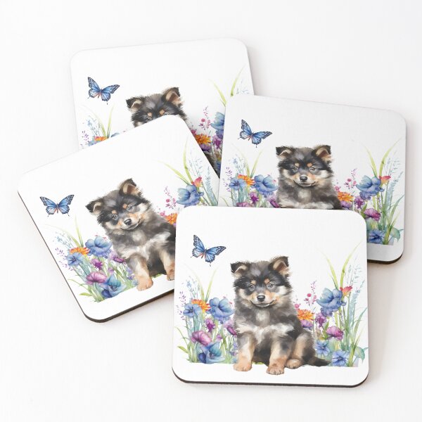 Item preview, Finnish Lapphund Puppy With Spring Flowers designed and sold by TheAnimalZ00.