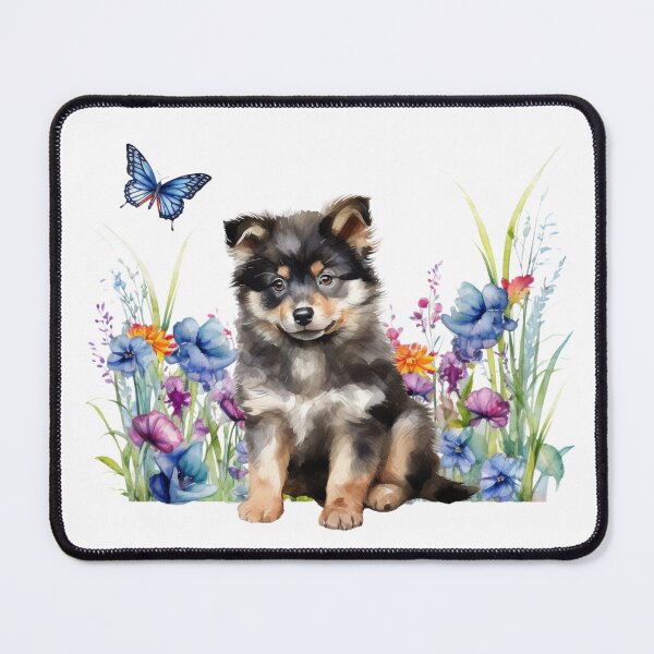 Item preview, Finnish Lapphund Puppy With Spring Flowers designed and sold by TheAnimalZ00.