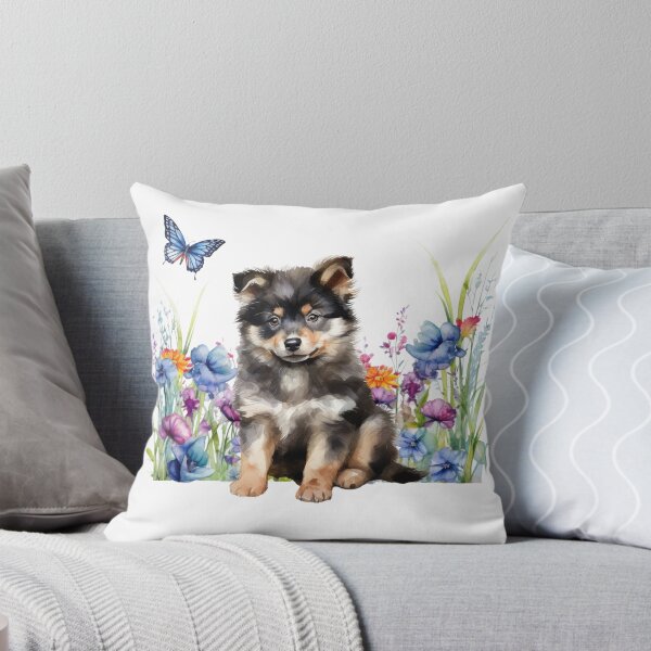 Item preview, Finnish Lapphund Puppy With Spring Flowers designed and sold by TheAnimalZ00.