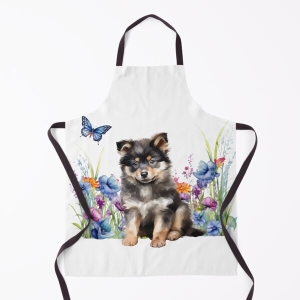 Item preview, Finnish Lapphund Puppy With Spring Flowers designed and sold by TheAnimalZ00.