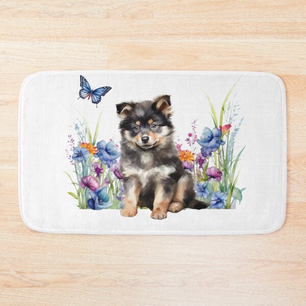 Item preview, Finnish Lapphund Puppy With Spring Flowers designed and sold by TheAnimalZ00.