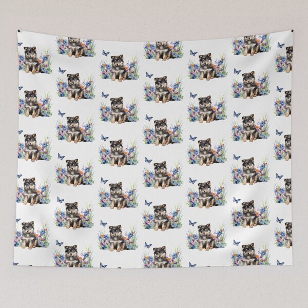 Item preview, Finnish Lapphund Puppy With Spring Flowers designed and sold by TheAnimalZ00.