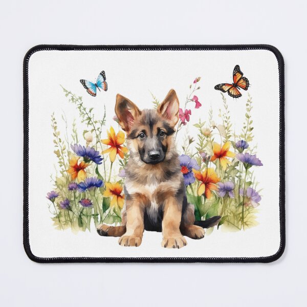 Item preview, German Shepherd Puppy With Spring Flowers designed and sold by TheAnimalZ00.