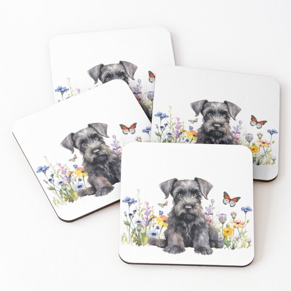 Item preview, Giant Schnauzer Puppy With Spring Flowers designed and sold by TheAnimalZ00.