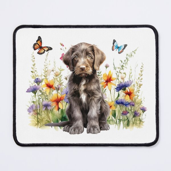 Item preview, German Wirehaired Pointer Puppy With Spring Flowers designed and sold by TheAnimalZ00.