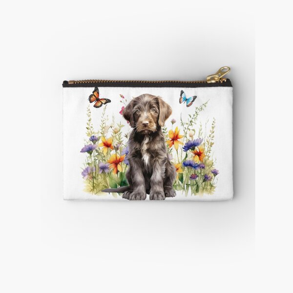 Item preview, German Wirehaired Pointer Puppy With Spring Flowers designed and sold by TheAnimalZ00.