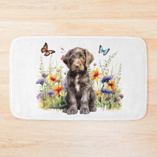Item preview, German Wirehaired Pointer Puppy With Spring Flowers designed and sold by TheAnimalZ00.