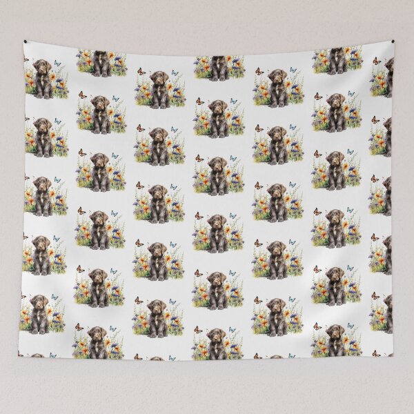 Item preview, German Wirehaired Pointer Puppy With Spring Flowers designed and sold by TheAnimalZ00.