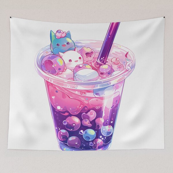 Item preview, Cat Blob Couple Galaxy Bubble Tea designed and sold by FigmaCreations.
