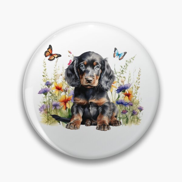 Item preview, Gordon Setter Puppy With Spring Flowers designed and sold by TheAnimalZ00.