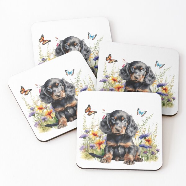 Item preview, Gordon Setter Puppy With Spring Flowers designed and sold by TheAnimalZ00.