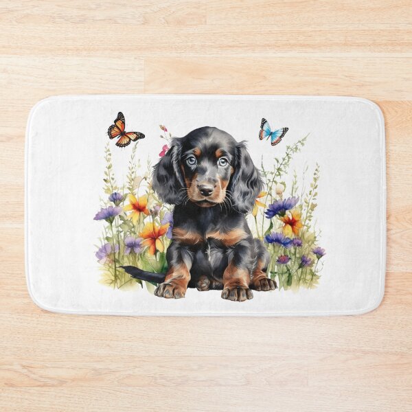 Item preview, Gordon Setter Puppy With Spring Flowers designed and sold by TheAnimalZ00.