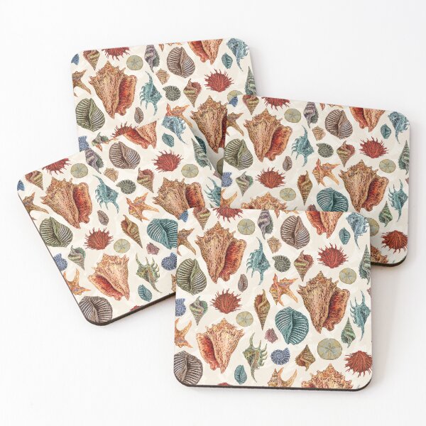 Item preview, At The Beach Seashells on White Sand designed and sold by Silver Steer Design.