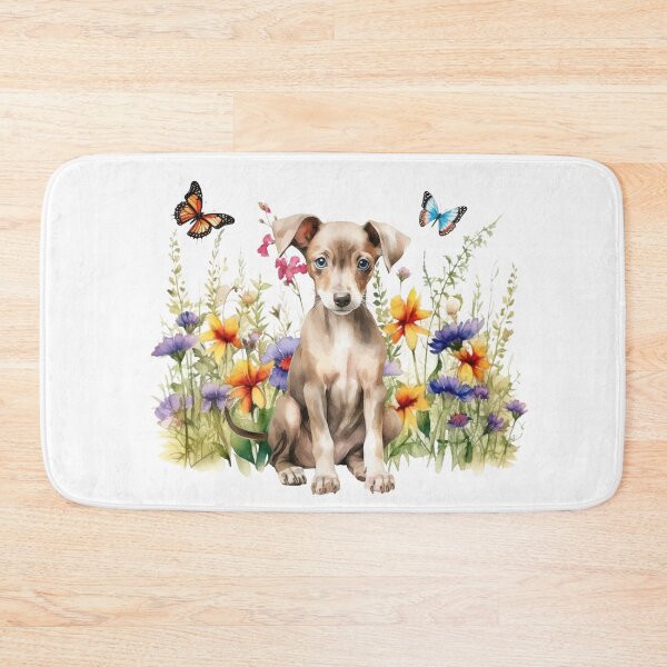 Artikelvorschau, Windhund-Welpe mit Frühlingsblumen entworfen und verkauft von TheAnimalZ00.