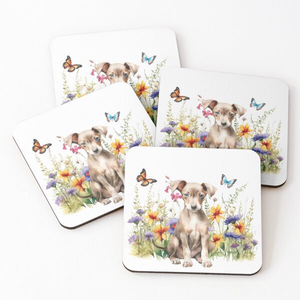 Artikelvorschau, Windhund-Welpe mit Frühlingsblumen entworfen und verkauft von TheAnimalZ00.
