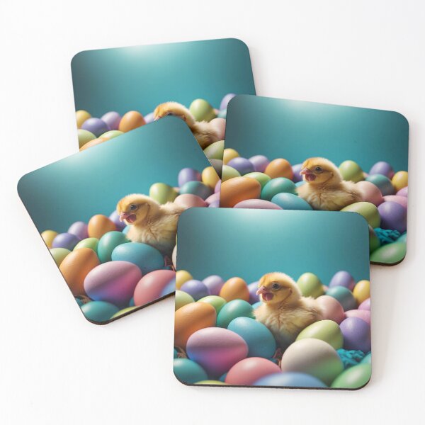 Item preview,  Easter chicken playing in cute colorful eggs designed and sold by SassyArtistry.