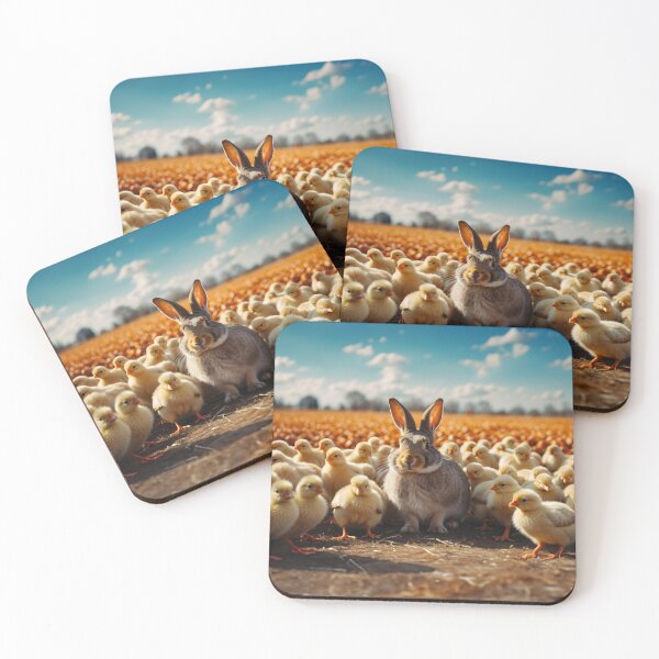 Item preview, Cute easter bunny in fields of chickens designed and sold by SassyArtistry.