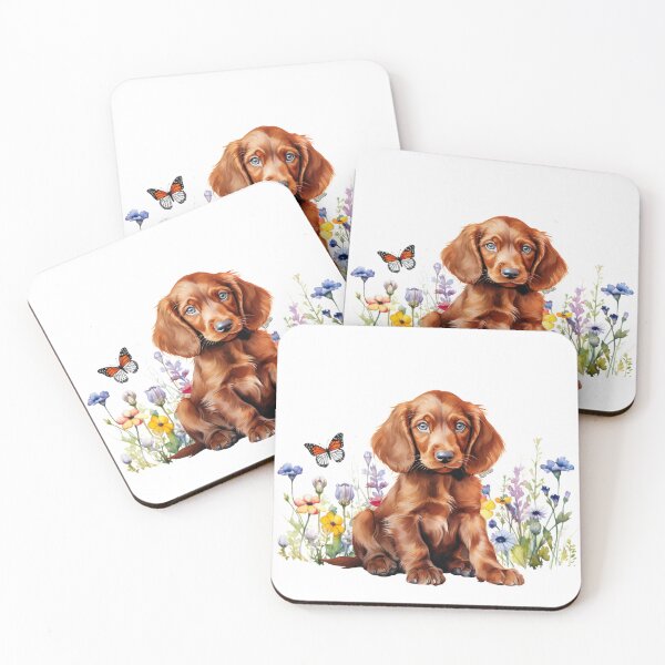 Item preview, Irish Setter Puppy With Spring Flowers designed and sold by TheAnimalZ00.