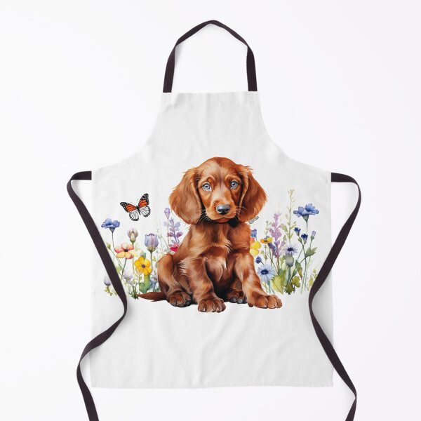 Item preview, Irish Setter Puppy With Spring Flowers designed and sold by TheAnimalZ00.