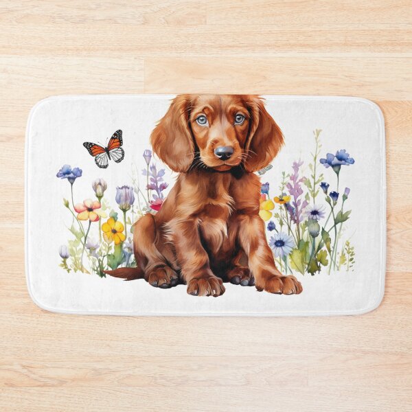 Item preview, Irish Setter Puppy With Spring Flowers designed and sold by TheAnimalZ00.