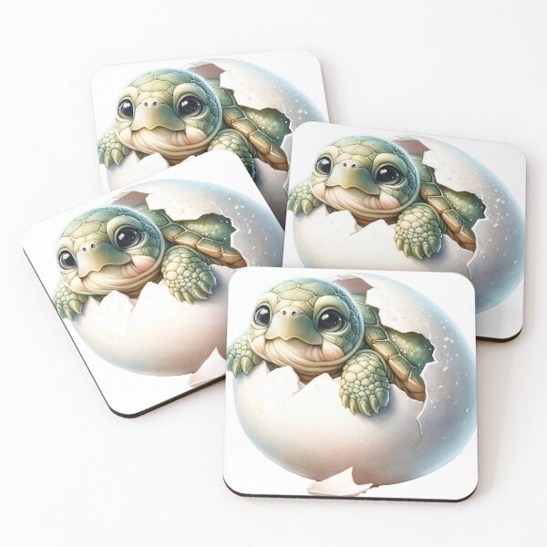Item preview, Baby turtle hatching from its egg. designed and sold by pencil-art98.