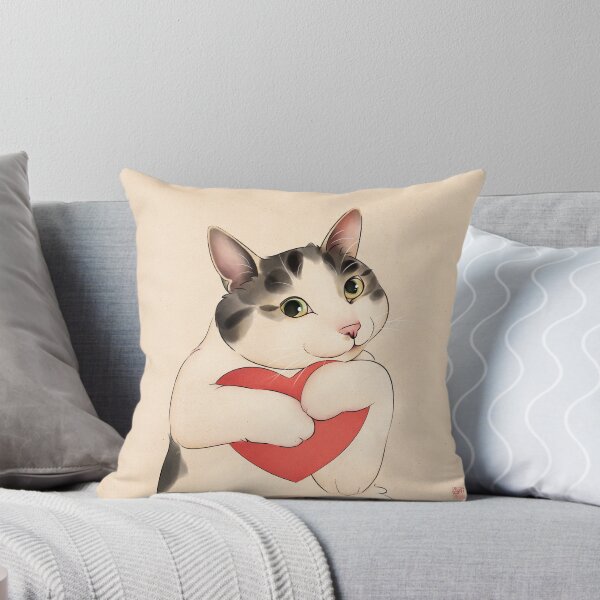 Item preview, Cat Valentine Holding Heart designed and sold by Broccoli  Cat Art.