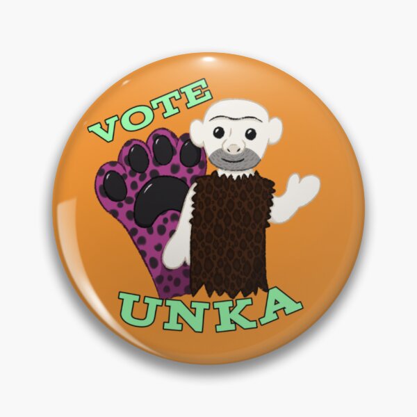Item preview, VOTE UNKA  caveman puppet designed and sold by WumpMucket.