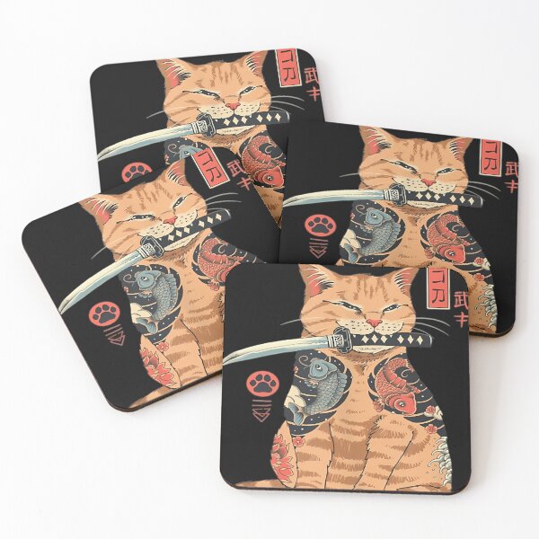 Item preview, Japanese Samurai Ninja Cat Kawaii Tattoo Graphic Tank Top designed and sold by FranckDelmas.
