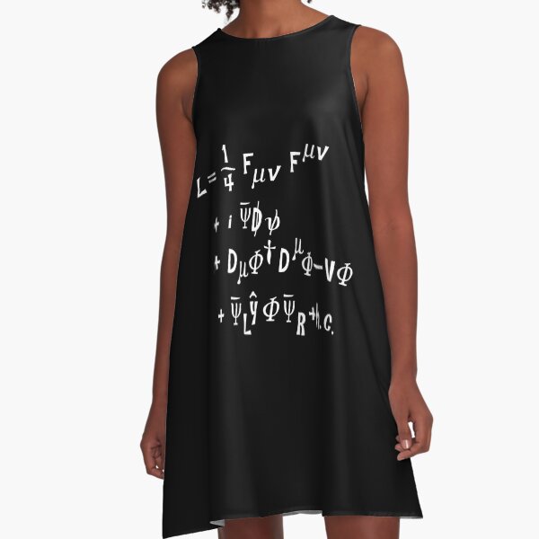 Standard model of partical physics langrangian white on black. A-Line Dress