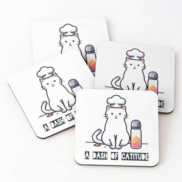 Item preview, Minimalist A Dash of Cattitude Kitchen Art  designed and sold by RetroPop23.
