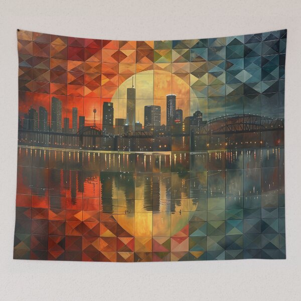 Item preview, Colorful panoramic geometric pattern print designed and sold by dcrc.
