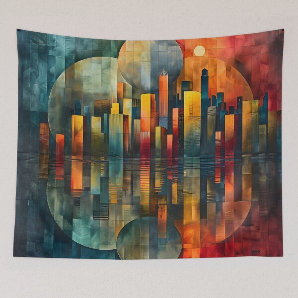 Item preview, Colorful panoramic geometric pattern print designed and sold by dcrc.