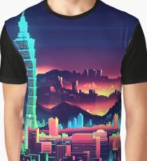 City Vaporwave Ästhetisches Neon Shirt Grafik T-Shirt