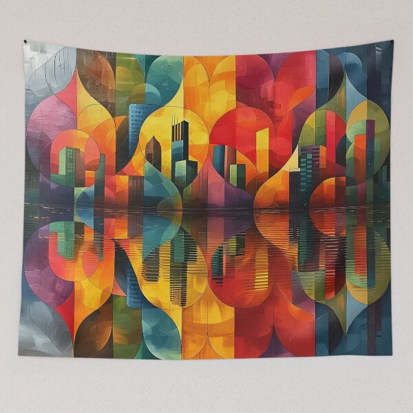 Item preview, colorful panoramic geometric pattern print designed and sold by dcrc.