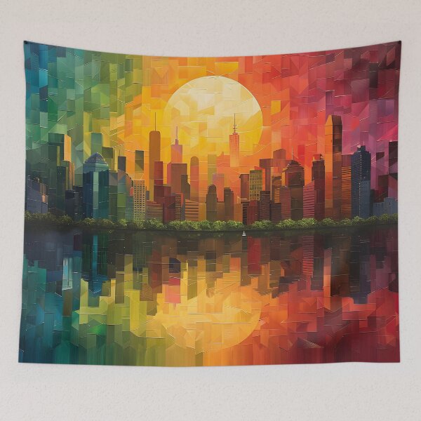 Item preview, colorful panoramic geometric pattern print designed and sold by dcrc.