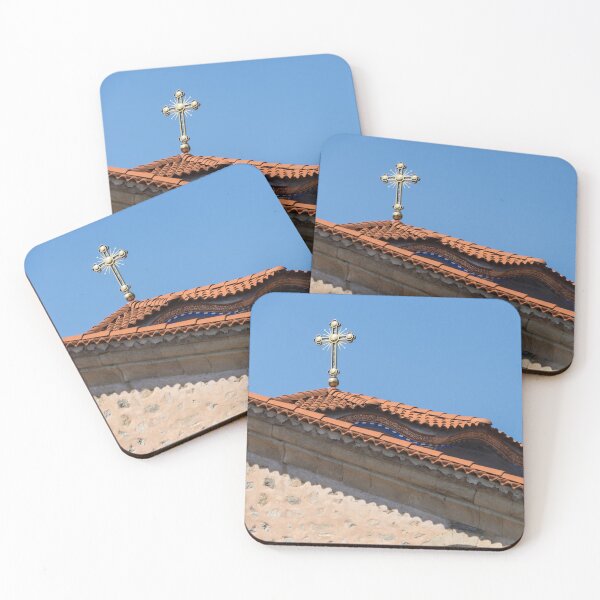 Item preview, Christian Gold Cross and Red Terracotta Tile Rooflines designed and sold by Georgia Mizuleva.