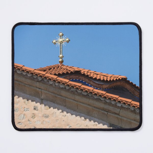 Item preview, Christian Gold Cross and Red Terracotta Tile Rooflines designed and sold by Georgia Mizuleva.