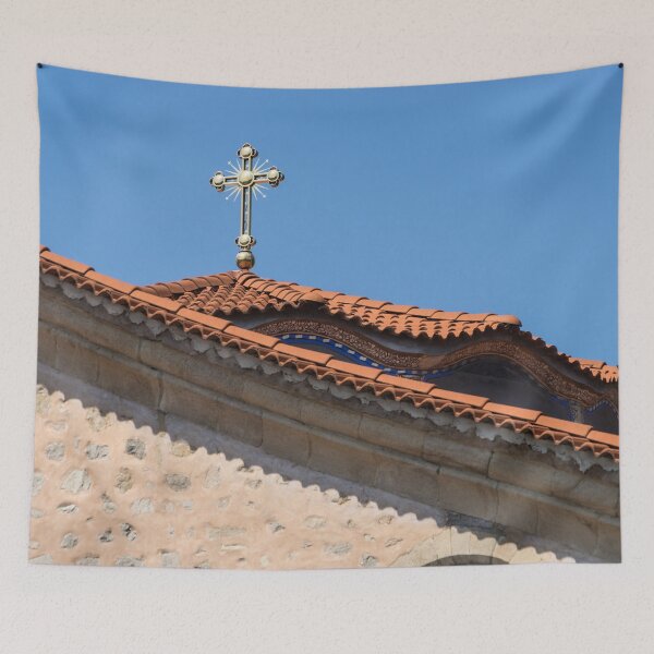 Item preview, Christian Gold Cross and Red Terracotta Tile Rooflines designed and sold by Georgia Mizuleva.