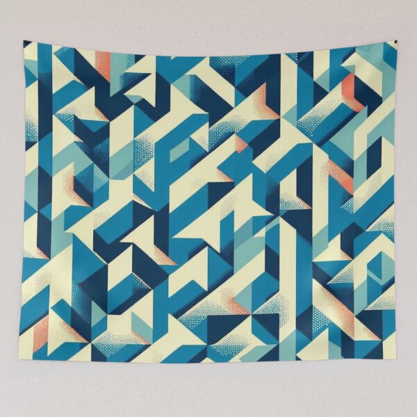 Item preview, Retro abstract design 1980 blue tone designed and sold by Blessinger77.